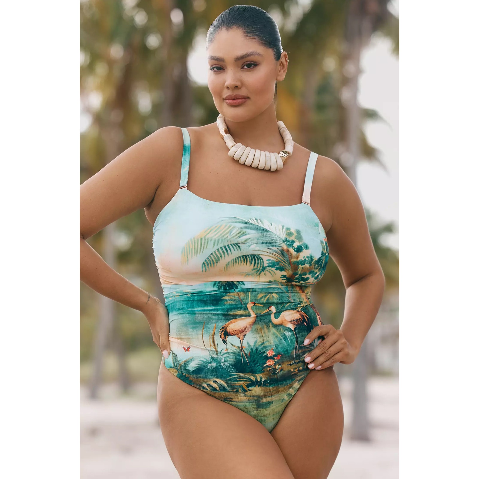 Nwt Anthropologie Celandine Sz 2x Jackson Ruched One Piece In Bird Print